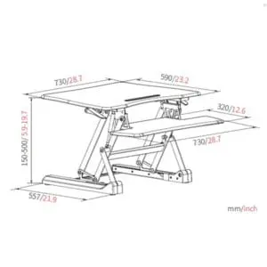 COS Professional Sit to Stand Small Height Adjustable