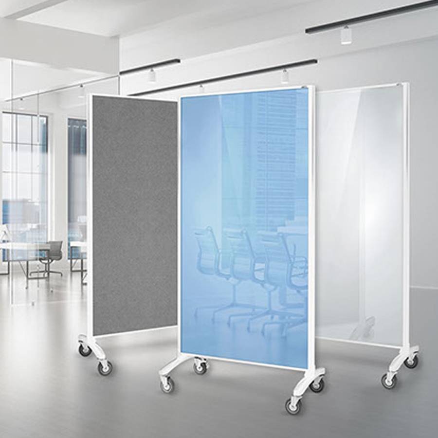 Picture of Glass Mobile Room Divider - COS Working Spaces